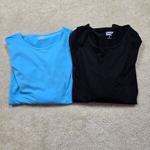 BUNDLE:  UPF 50+ Lands' End Blue and Black Rash Guards Tees